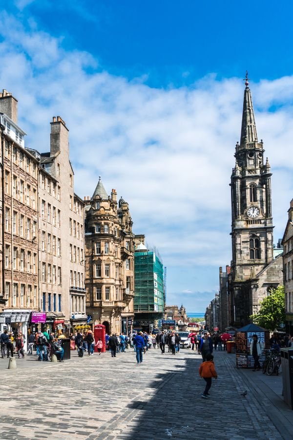 Looking down the Royal Mile turned away from Edinburgh Castle