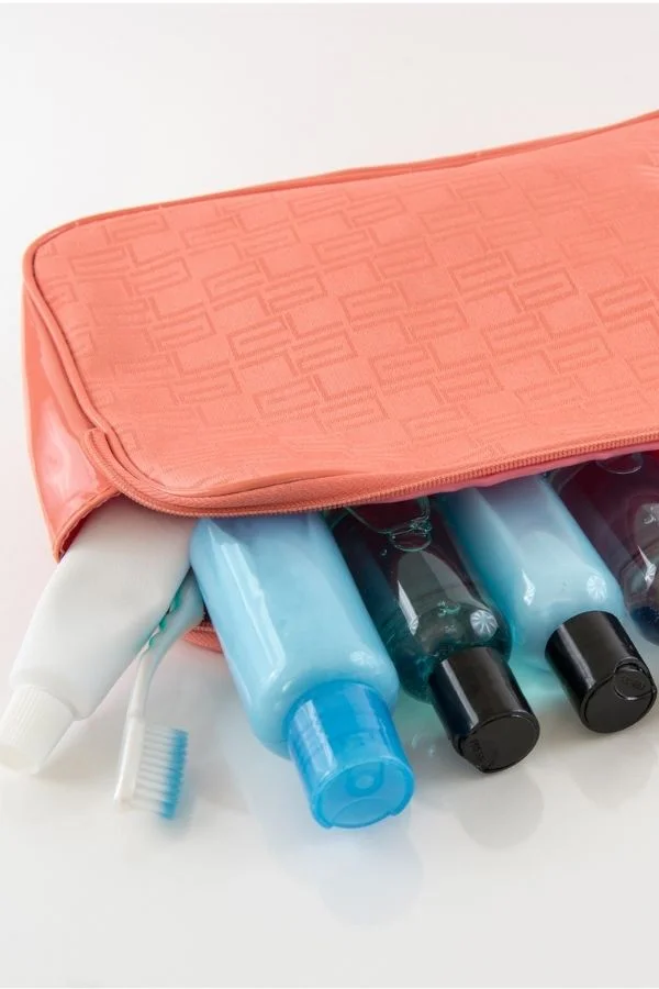 Toiletry kit to bring in your carry-on