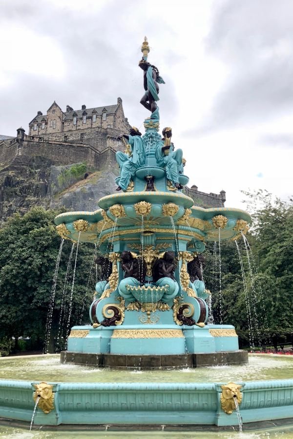 The Ross Fountain, located in the Princes Street Gardens. Edinburgh, Scotland