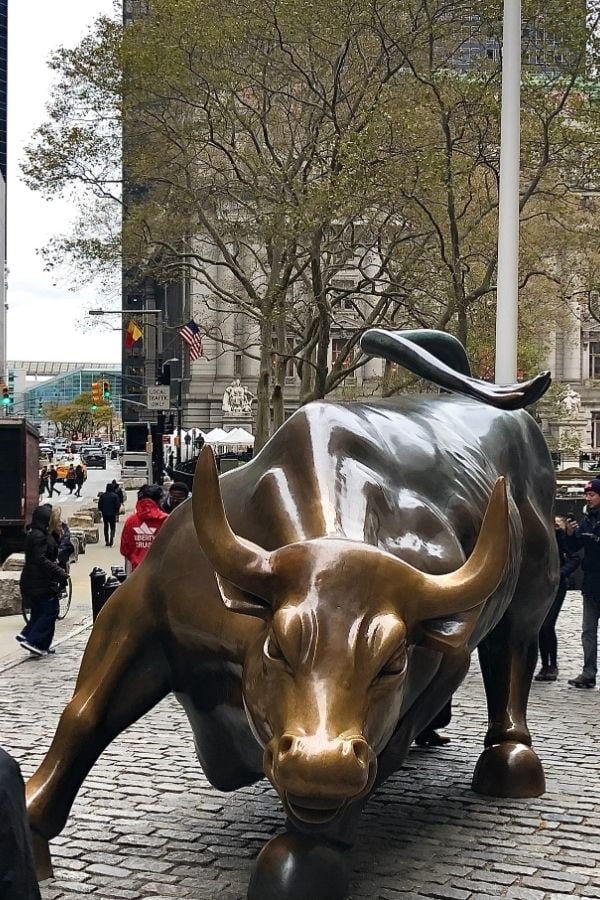 The Charging Bull in Bowling Green, Lower Manhattan. New York City.