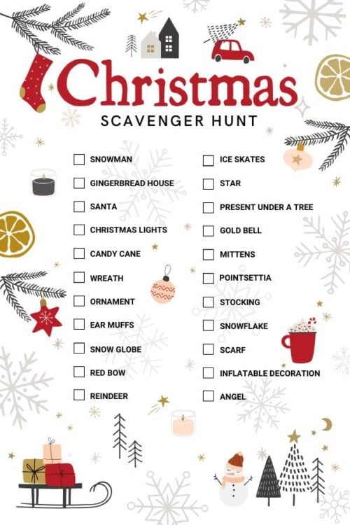 Hometown Christmas bucket list item - A Christmas scavenger hunt to get you in the Christmas spirit.