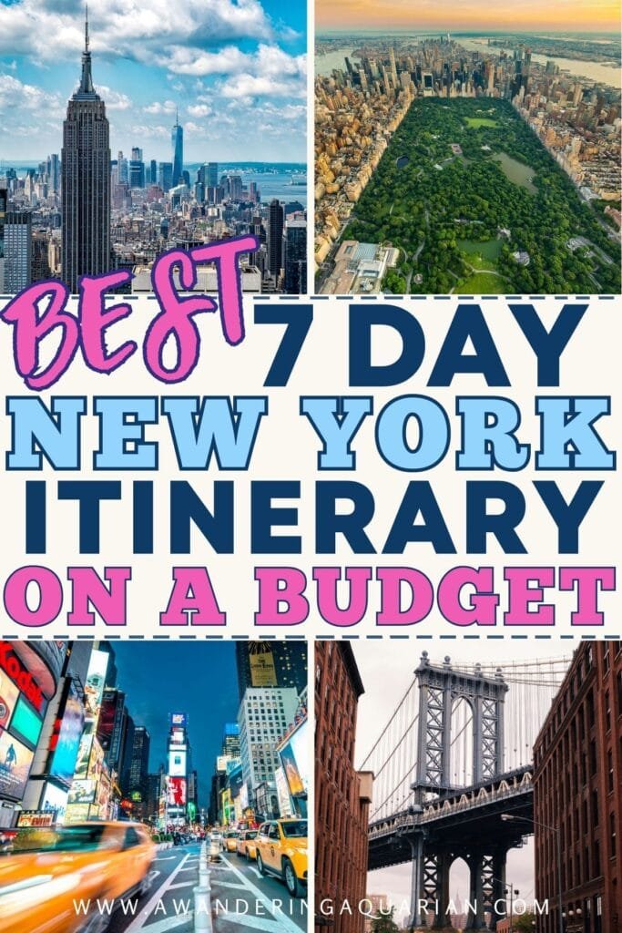 7 Day New York Itinerary on a Budget. Watch the Manhattan Skyline from restaurants and attractions while saving money