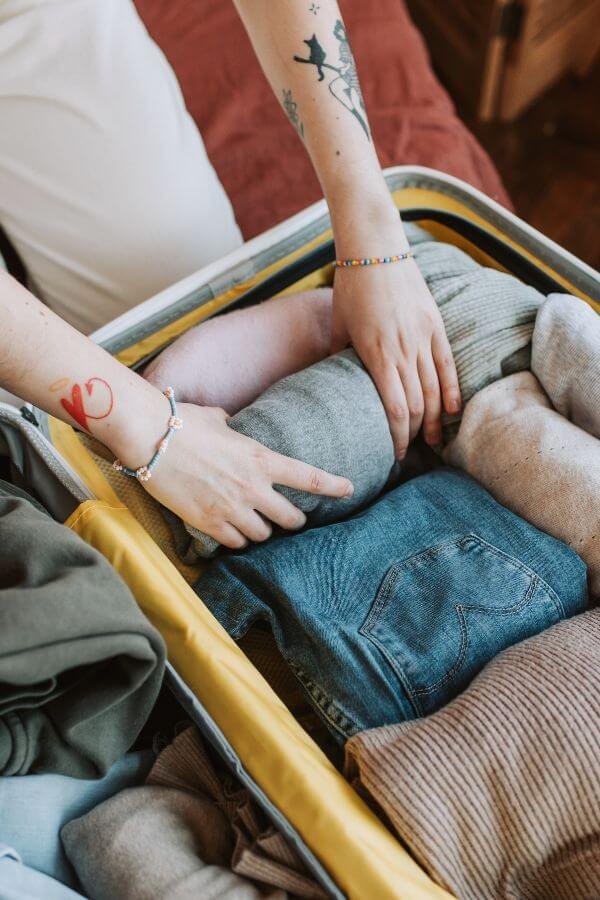 rolling technique to make more room in your carry-on