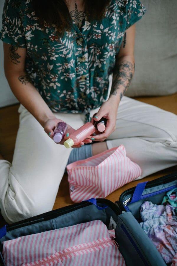 Deciding with travel sized toiletries to pack in your carry-on luggage