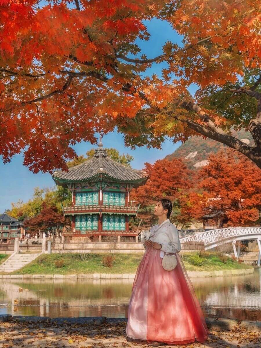 lady wearing traditional hanbok