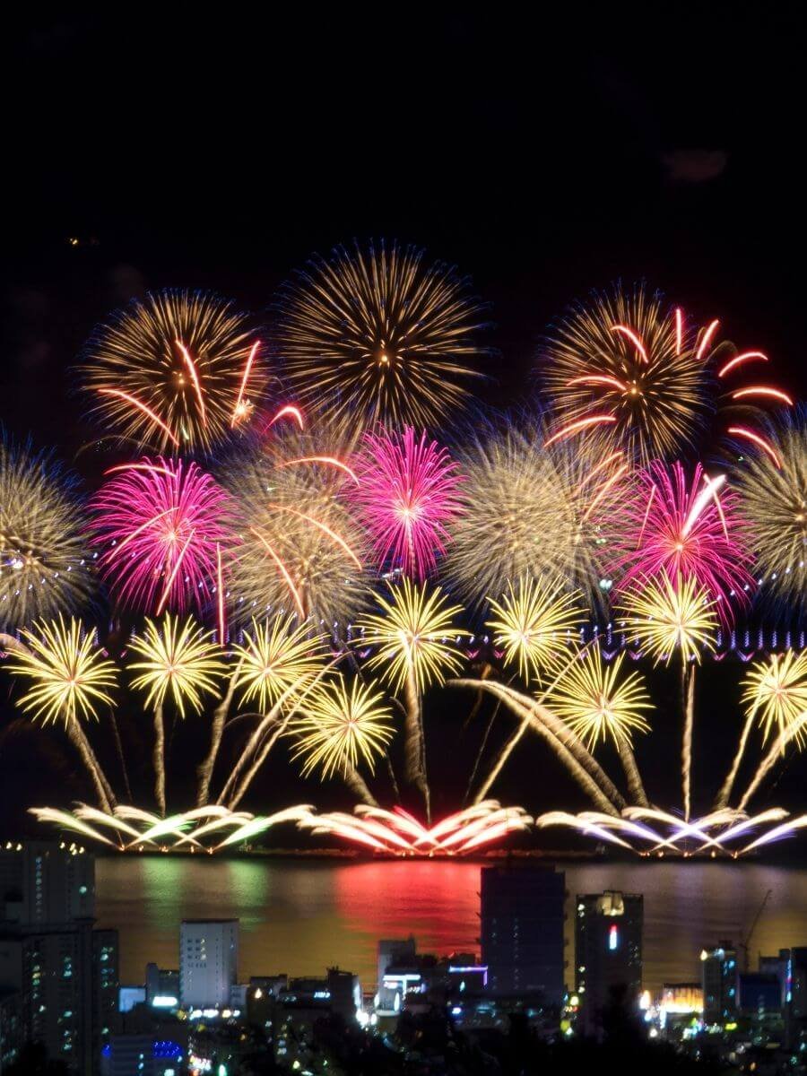 fireworks over water