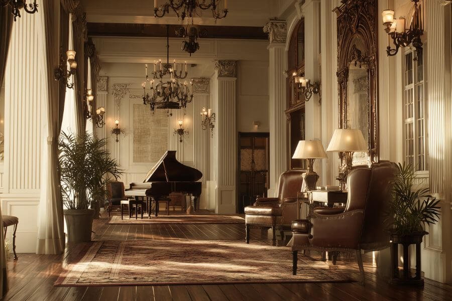 hotel hallway, ai gnerated, haunted hotel, Salem in October