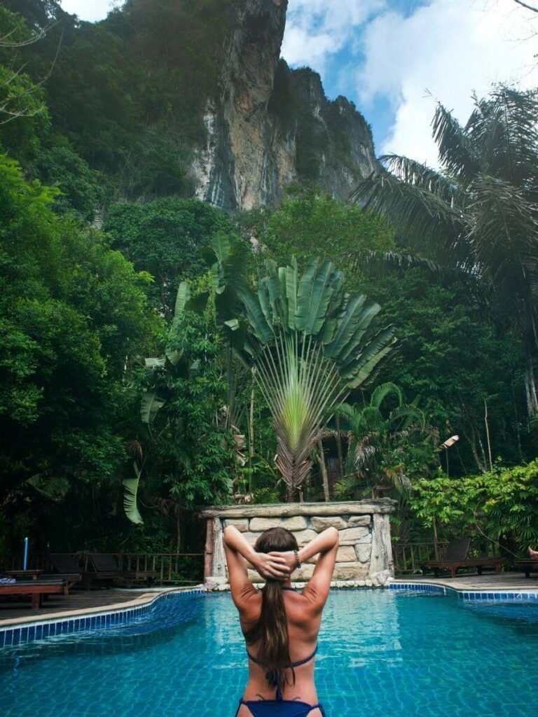 incredible Thailand travel itinerary, girl by pool, tropical villa